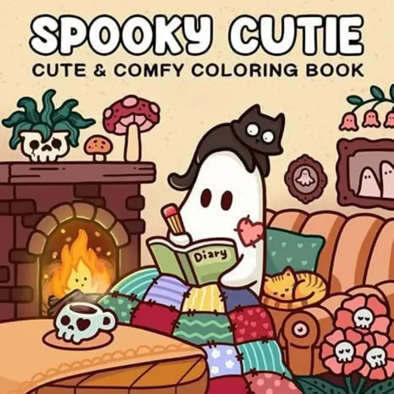 Spooky Cutie Coloring Book for Adults & Teens Creative Swearing Cats Cat Coloring Book Handmade Drawing Books adult coloring book
