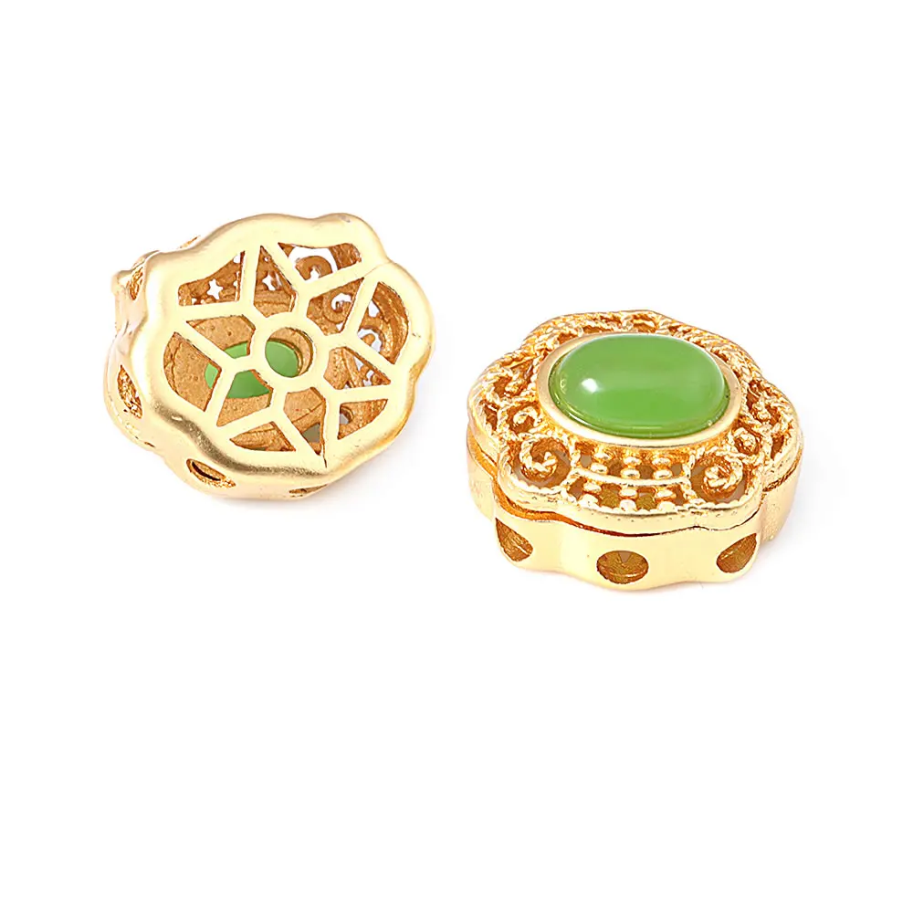 Pulseras de Cuentas Nepalesas Vintage Estilo 5PCS Brasso Dorado Mate Accesorios DIY para Hacer Joyería - details 81