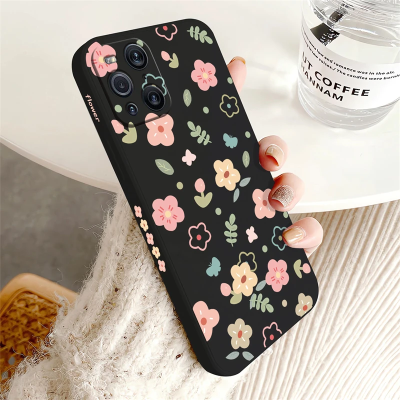 Elegant Floral Pattern Liquid Silicone Phone Case - Fashionable Flower Design