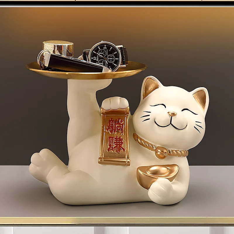 

Lucky Cat Entrance Decoration Storage Rack Doorway Living Room Moving into the New House Gift Decorations