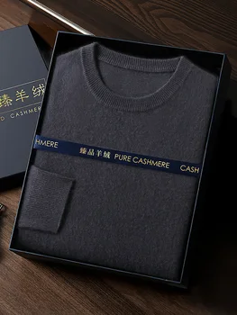 CHICUU Maglione da uomo 100% O-Collo Pullover Basic Manica lunga Maglieria in cashmere Autunno Inverno Abbigliamento intelligente Top 1