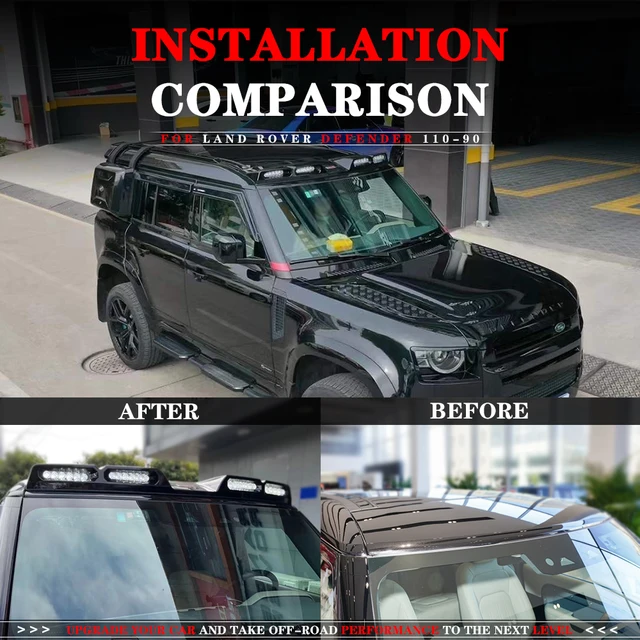 Coperture Staffe Parabrezza Per Land Rover Defender - Plastica ABS Nera LRD604 - Foto 4