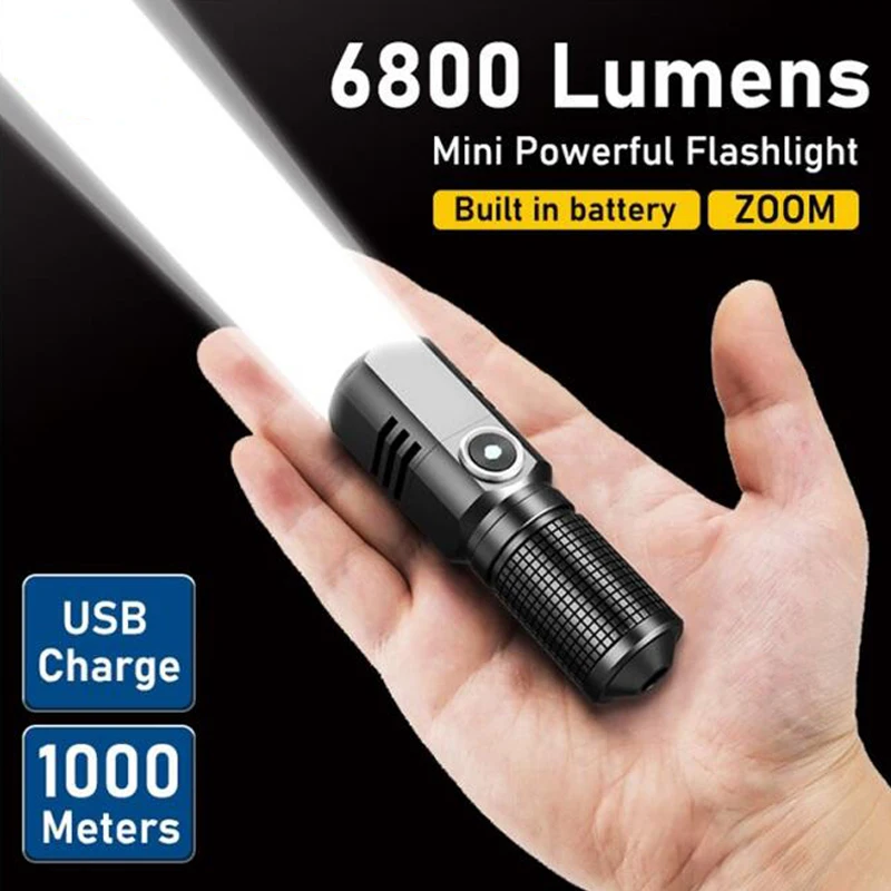 Mini lampes de poche LED portables, porte-clés, lampe de travail, lampe de  camping aste par USB, étanche, extérieur, torche magnétique d'urgence -  AliExpress