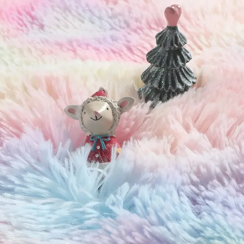 Fluffy Rainbow Rugs for Girls Bedroom Soft Shag Carpets for Teen Girls Kids Baby Room Nursery Playroom Cute Room Decor Area Rug 4