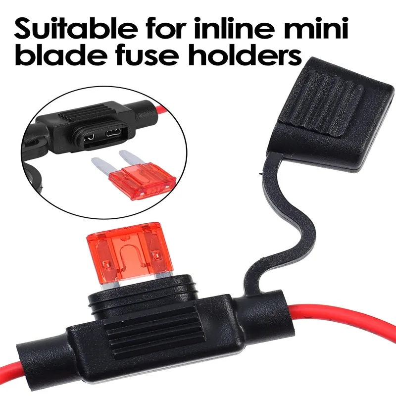 5PCS Car Fuse Holder Small Size Mini Blade Waterproof Sealed Fuse Box Car Socket in Line Cutoff Switch Adapter