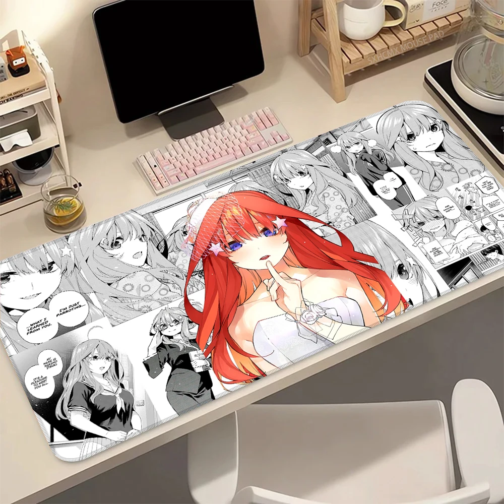 The Quintessential Quintuplets Anime-Mauspad, Gaming-Schreibtischunterlage, rutschfester Gummi-Lock-Edge-Tastaturunterlage, Laptop-Gamer-Zubehör – Detail 14