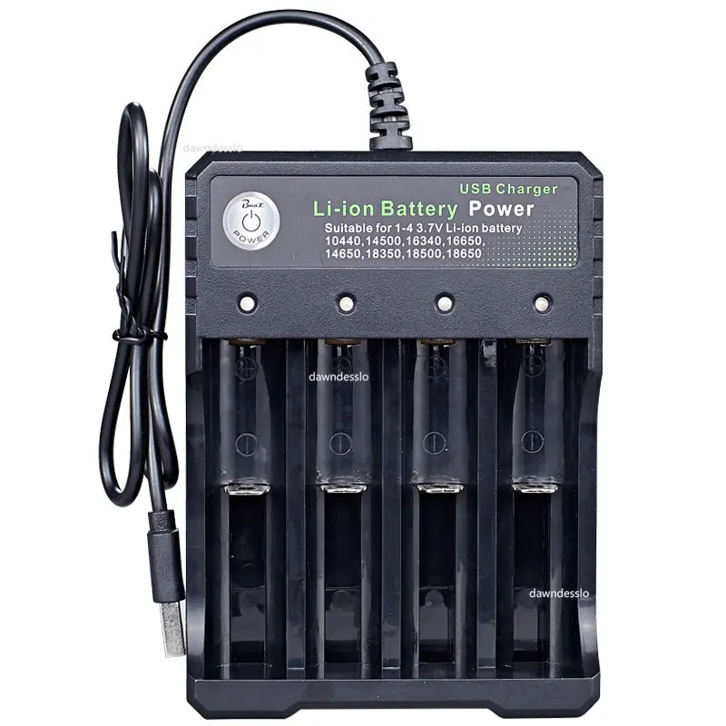 Charger adapter battery charger battery charger adapter 4 slots 18650 charger independent charging 3.7V Li-ion battery smart charger for 10440 14500 16340 16650 14650 18350 18500 18650