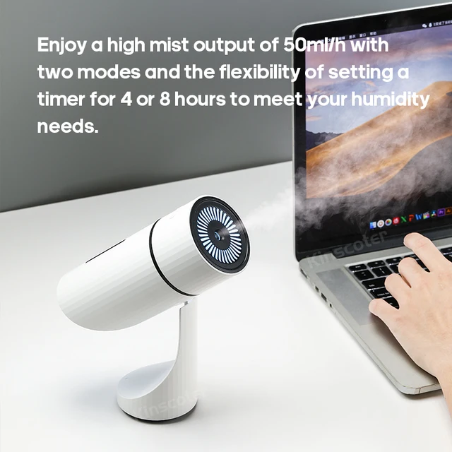 260ML Wireless Air Humidifier USB Aromatherapy Diffuser 1000mAh Rechargeable Battery Ultrasonic Cool Mist Maker Quiet Fogger 2