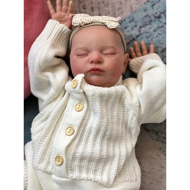 

19inch Lifelike Reborn Baby Doll Newborn Asleep Soft Cuddly Body 3D Skin with Visible Veins High Quality Handmade Doll