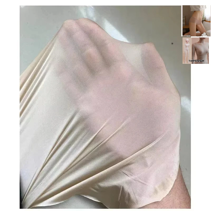 Flesh-colored Four-sided High-stretch Fabric Thin Transparent Spandex Stockings Underwear See-through Fabric