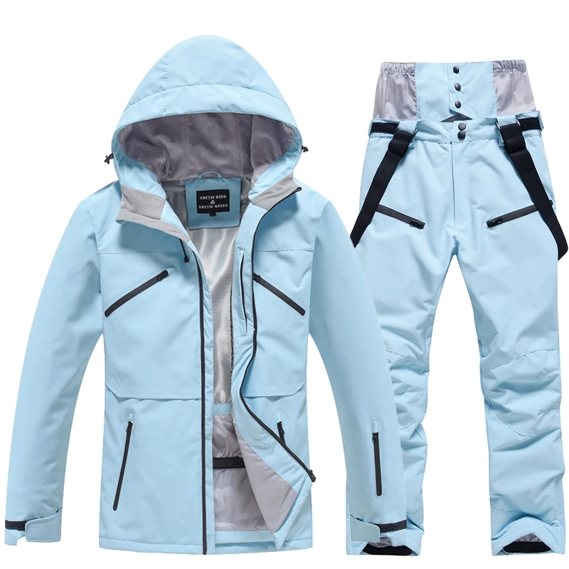 Waterproof Snow Suit for Men and Women Windproof Costumes Snowboarding Clothing Ski Sets Winter Jackets and Pants -30 Warm ski wear
