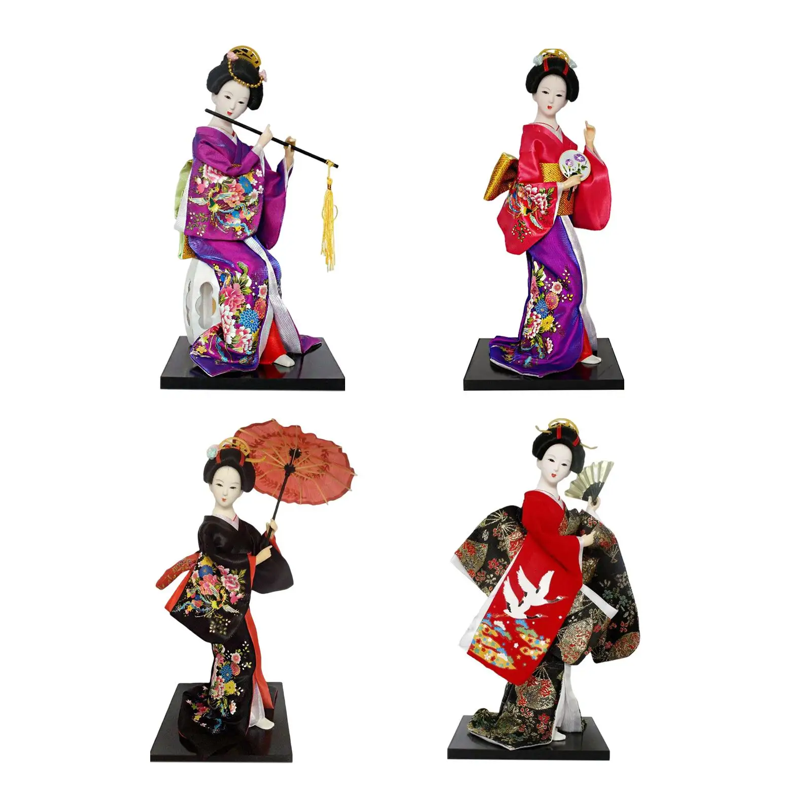 

30cm Japanese Geisha Doll Asian Geisha Sculpture for Desktop, Home, Collection Gifts