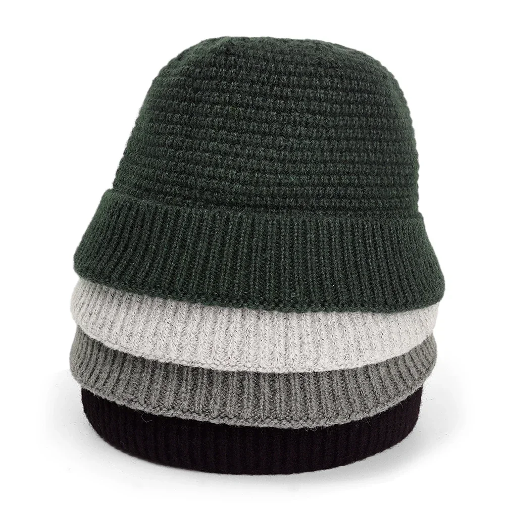2024 NEW Knitted Baseball Cap Men Beanie Warm Soft Winter