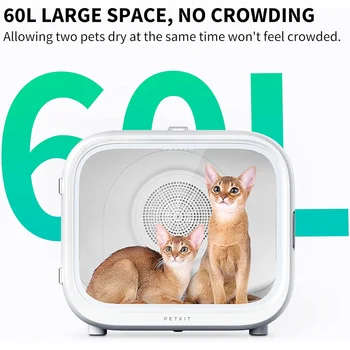 AIRSALON MAX Automatic Pet Hair Drying Box for Cat Puppy Kitten,Ultra Quiet Hair Dryer for Small Dog Grooming,60L Large Capacity 2