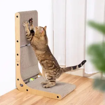 L Shape Cat Scratcher, 23.6 Inch Cat Scratchers for Indoor Cats, Protecting Furniture Cat Scratch Pad, Cardboard Cat Scratching 1