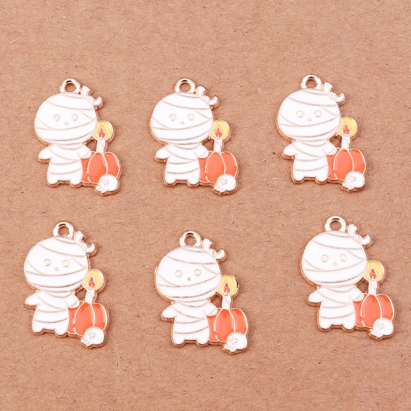 10 stücke Cartoon Halloween Bat Charms für Schmuck Machen Niedlichen Emaille Kuchen Charms Anhänger für DIY Ohrringe Halsketten Armbänder Geschenk – Detail 32