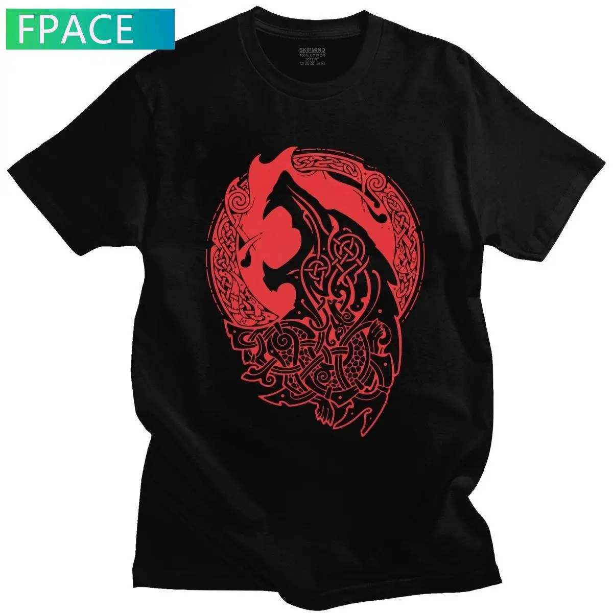 

Stylish Viking Fenrir T Shirts for Men Short Sleeve Casual Loki's Son Monstrous Wolf Tshirt Valhalla Odin Tee Cotton T-shirt