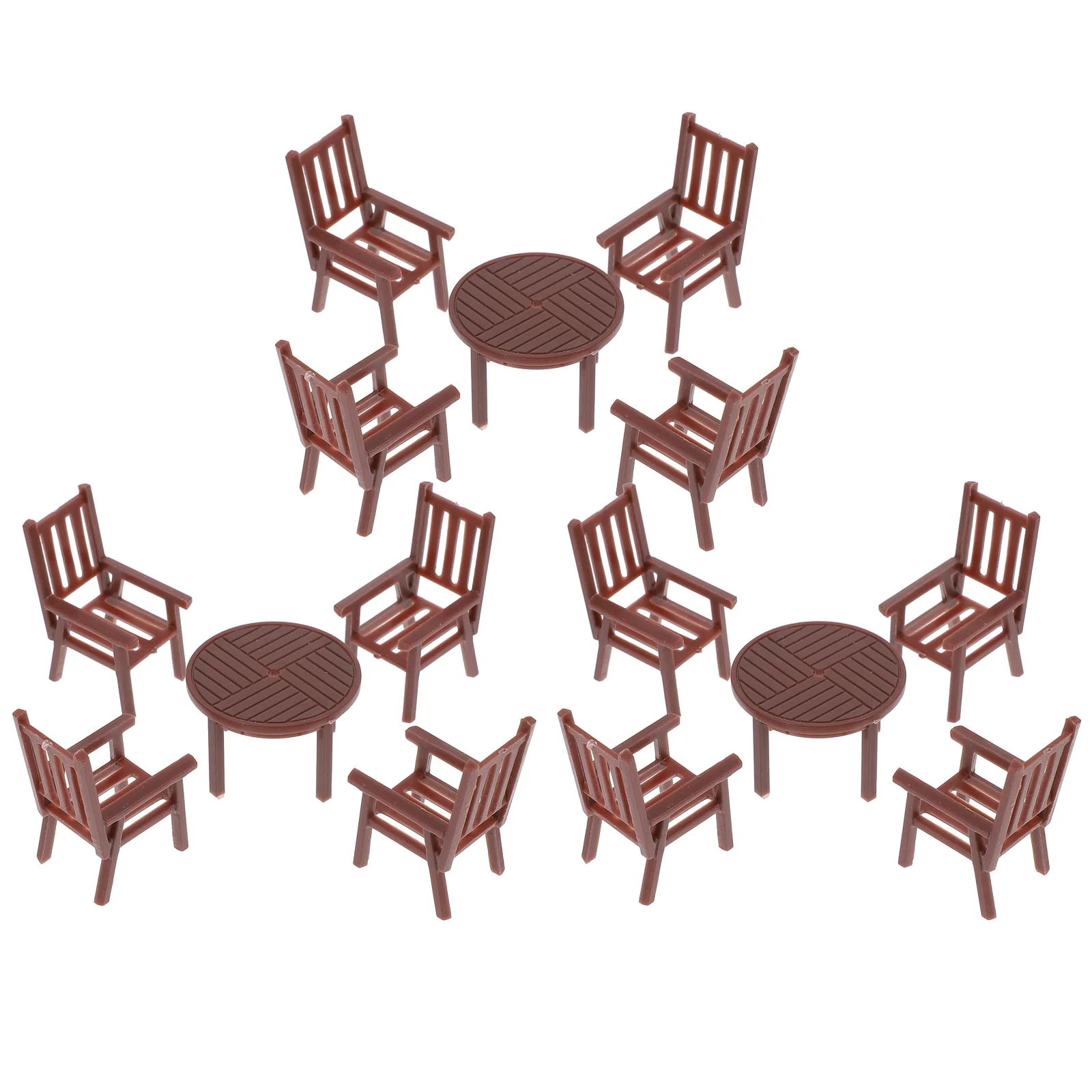 

3 Sets Mini Table and Chairs Furnish Kids Plaything House Supply Desktop Decoration Furniture Playhouse Accessory Children