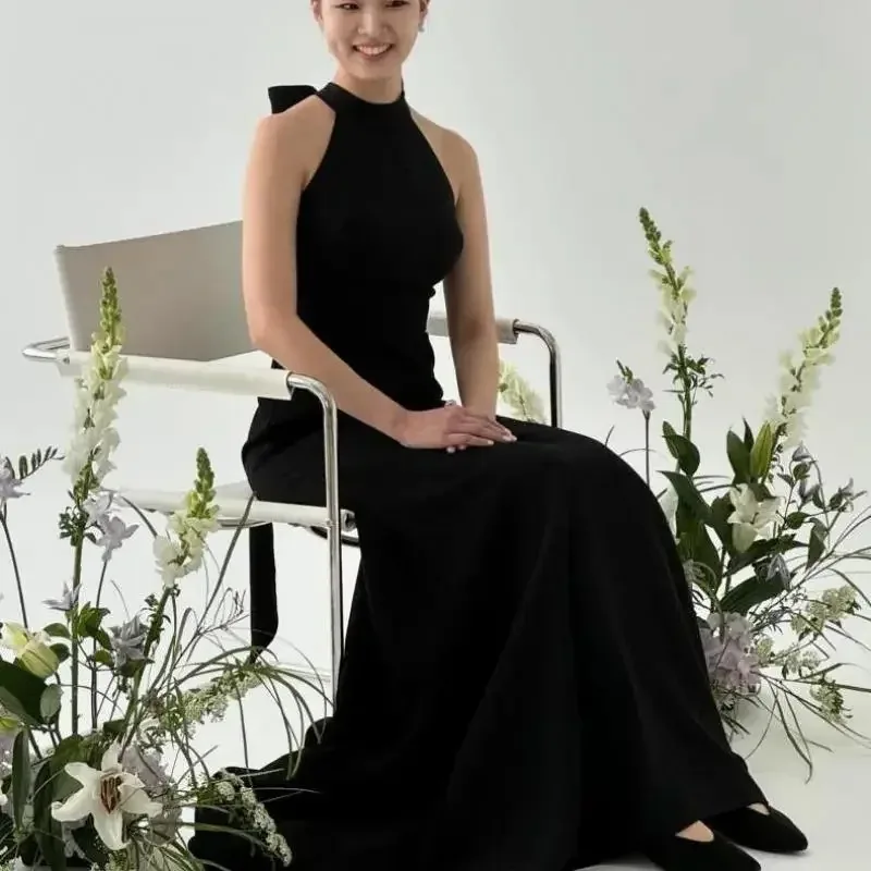 Robe sirène classique avec petit Train, col licou, robes de mariée élégantes, Sexy, dos nu, robe de soirée personnalisée, nouvelle collection