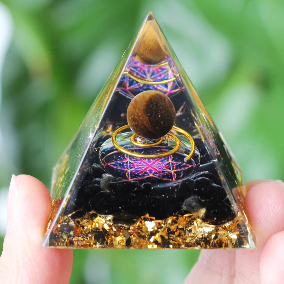 thumbnail image 2 of Generador de energía caliente Orgonita Pirámide Cristales Peridoto Sanación Reiki Chakra Generador de Reiki Chakra Orgonita Pirámide Meditación También, 2 of 2