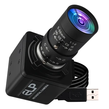 ELP Global Shutter Camera 10X Optical Zoom 1200P 90FPS Color Aptina Sensor Mini Webcam with 5-50mm Varifocal Lens for Monitor 1