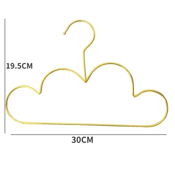 10pcs/set Clothes Hanger for Baby Kid Gold Non Slip Metal Space Saving Cloud Shape Hanger Clothes Home Closet Storage Organizer 6