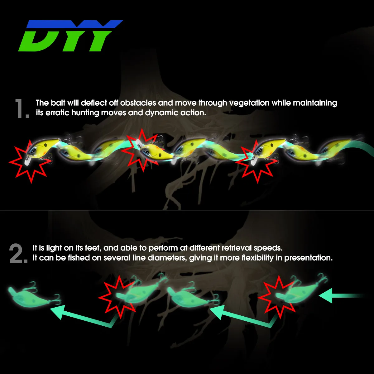 DYY Squarebill Crankbaits 50mm 6g 미노우 낚시 미끼 Wobblers 청어 파이크 송어 배스 낚시 미끼 용 인공 하드 미끼