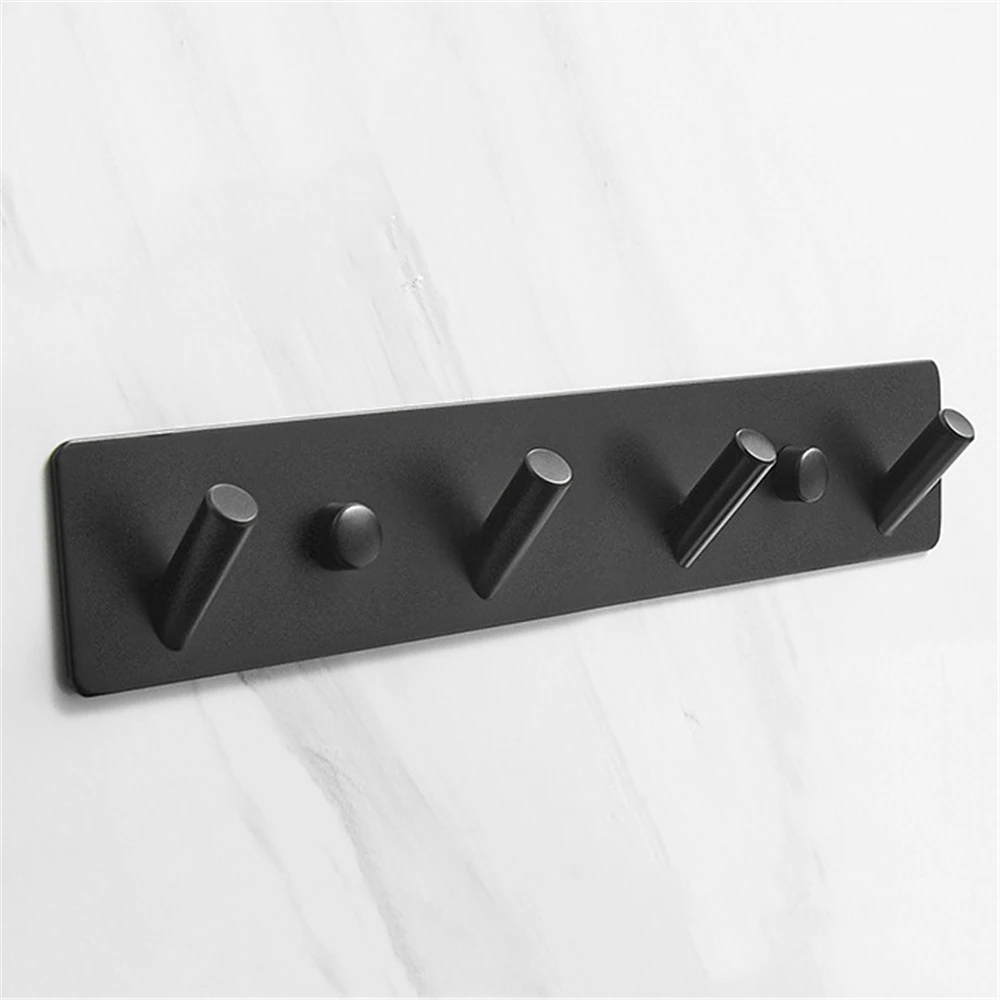 Black Robe Hook Wall Hook Hanger Heavy Duty Metal Hook Stainless Steel Coat Hook Free Punch Rustproof Hook Kitchen Hooks Rack image_0