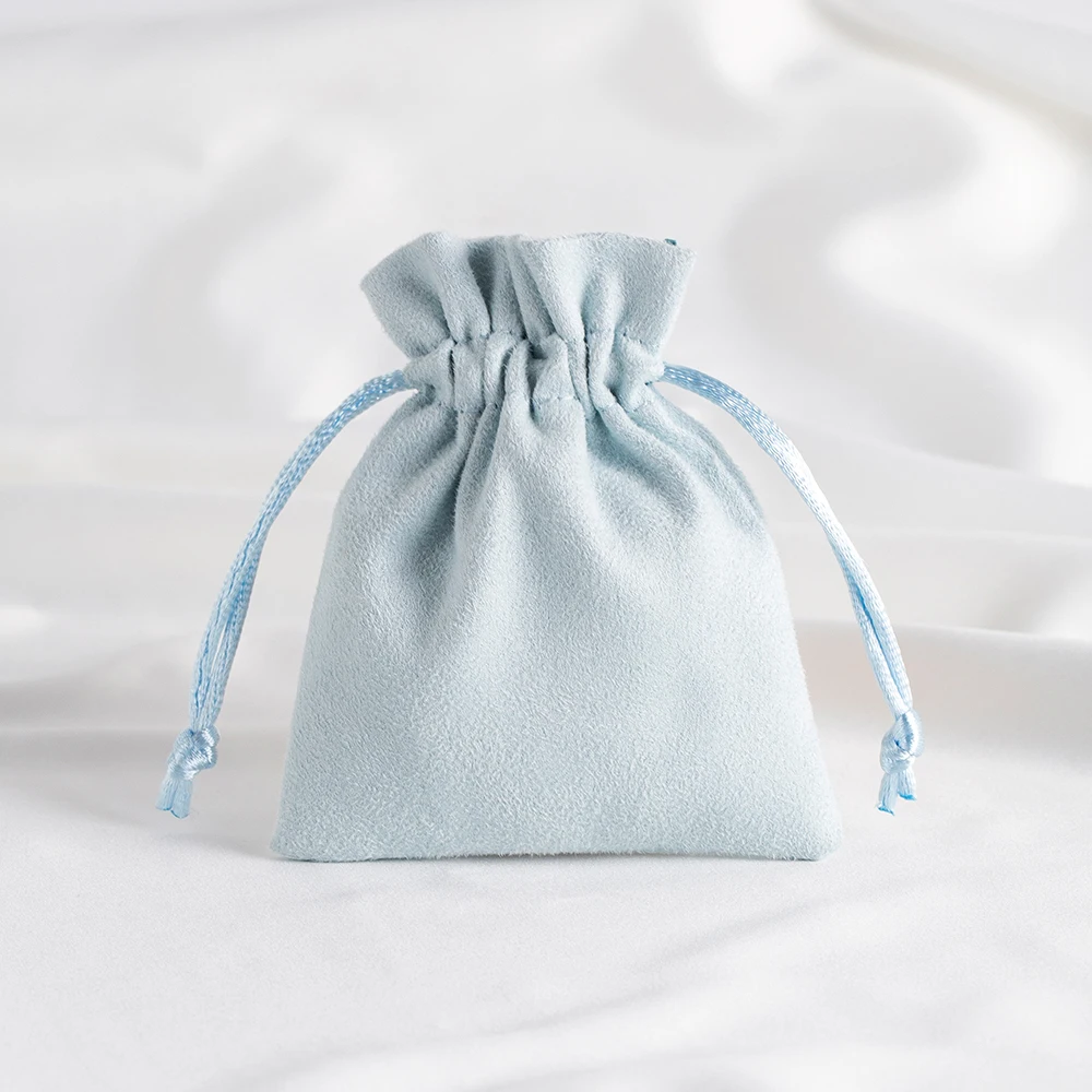 Luxurious Green Velvet Jewelry Gift Pouches - Set of 10