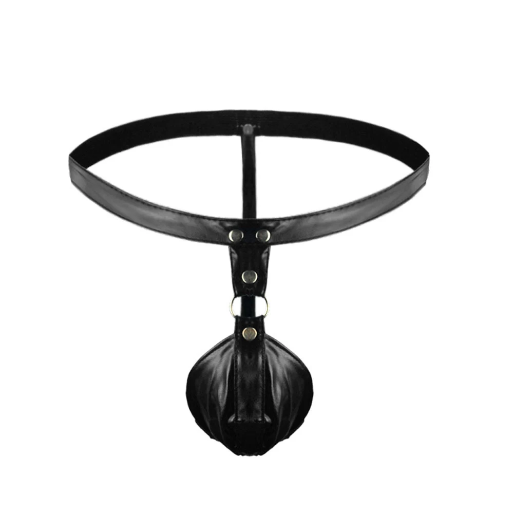 

Sexy Mens Sissy Thong G-Strings Faux Leather Panties T Back Underpants Sheer Briefs Underwear Low Rise Erotic Lingerie