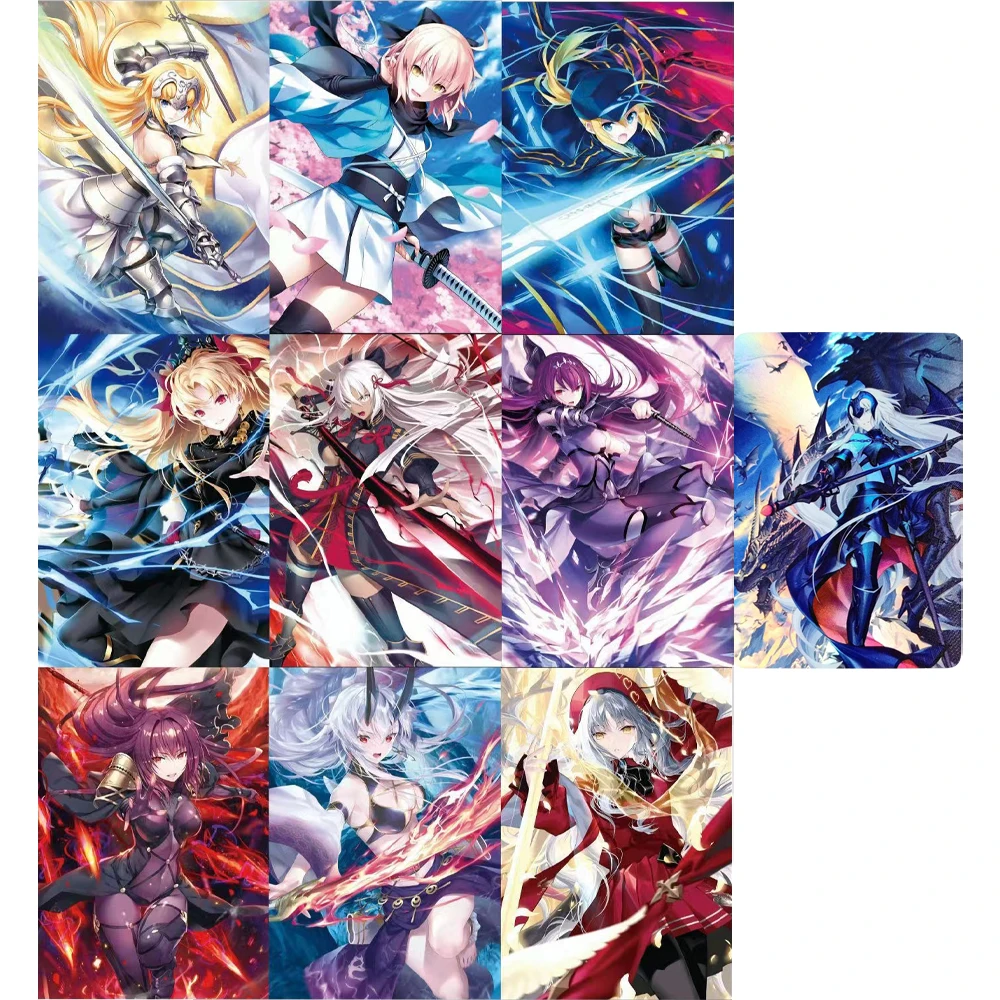 

9 + 1 шт./компл. Fate/большой заказ преломляющие флэш-карты FGO аниме девочка ACG кавайная игра Аниме коллекционные карты подарки игрушки