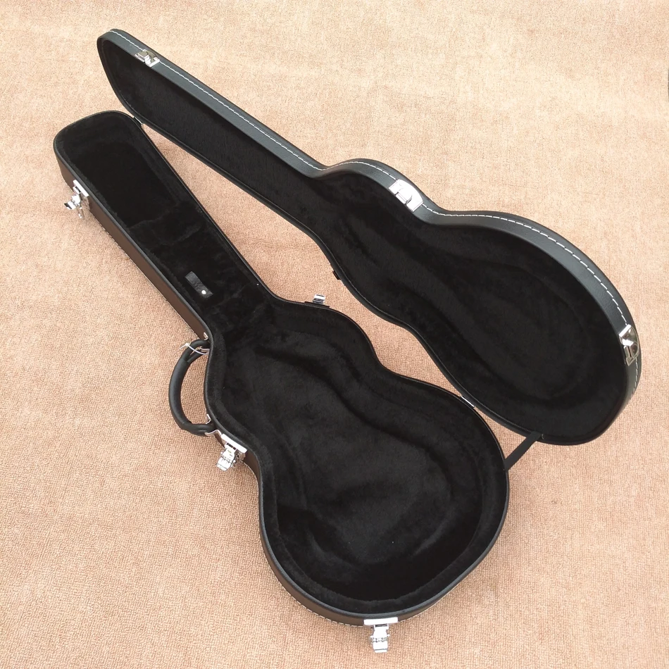 Made in China, ST, LP, TELE electric guitar hard case, black leather, black lining, chrome alloy hardware,