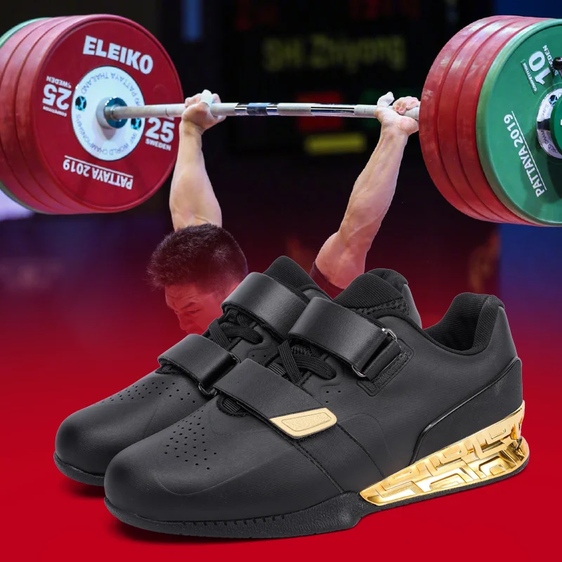 

2023 New Men Powerlifting Shoes Balance WeightLifting Training Shoes Big Size 39-46 Hard Drawn Squat Shoes Men Indoor Sneakers