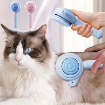 One-Click Pet Hair Removal Comb Self Cleaning Pet Hair Remover Brush For Dogs Cat Grooming Tool Cat Accessories