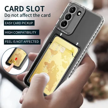 Custodia Trasparente con Porta Schede per Samsung Galaxy A17 A56 5G A36 A26 A16 A06 4G - Cover Posteriore per Cellulare