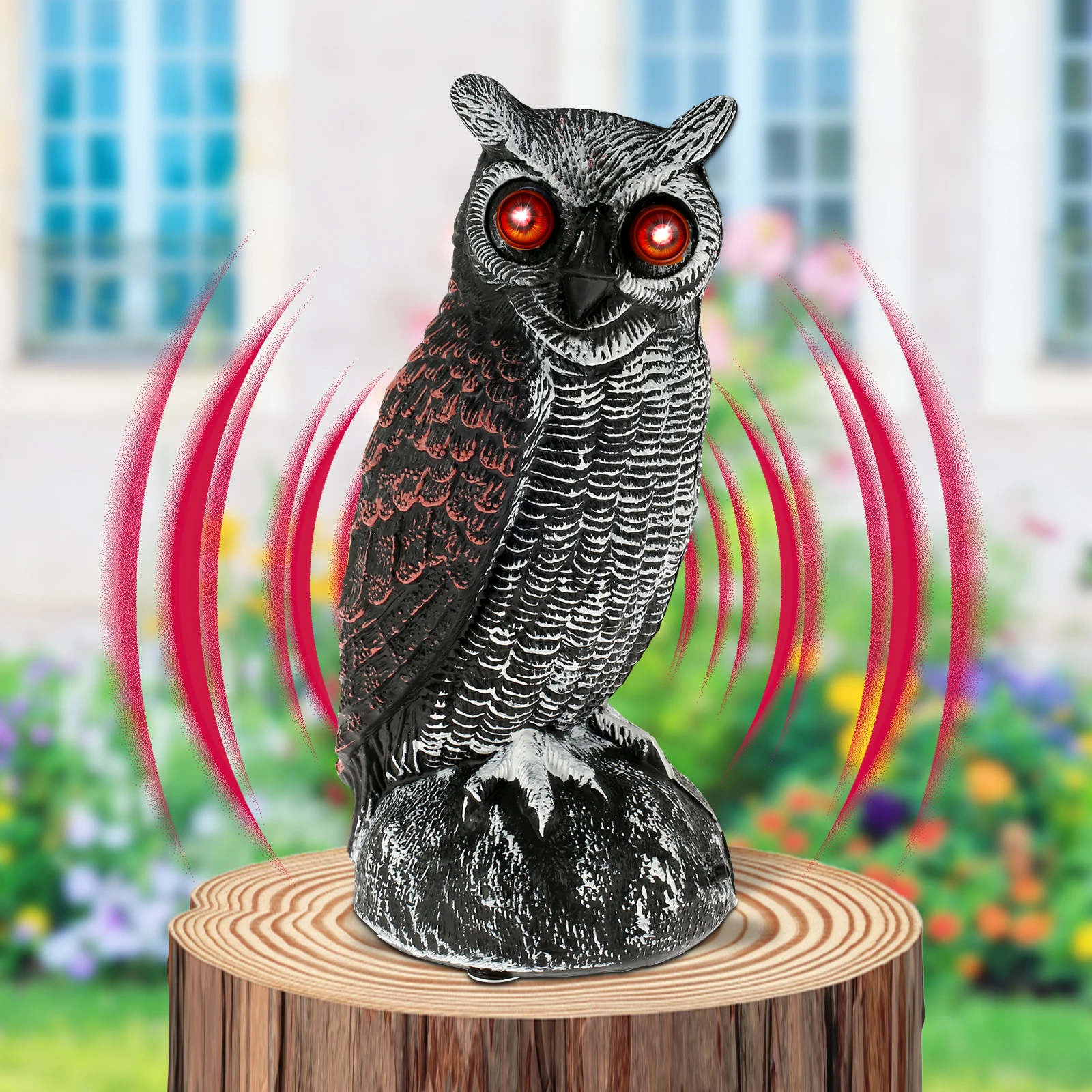 Solar-Powered Waterproof Owl Decoy