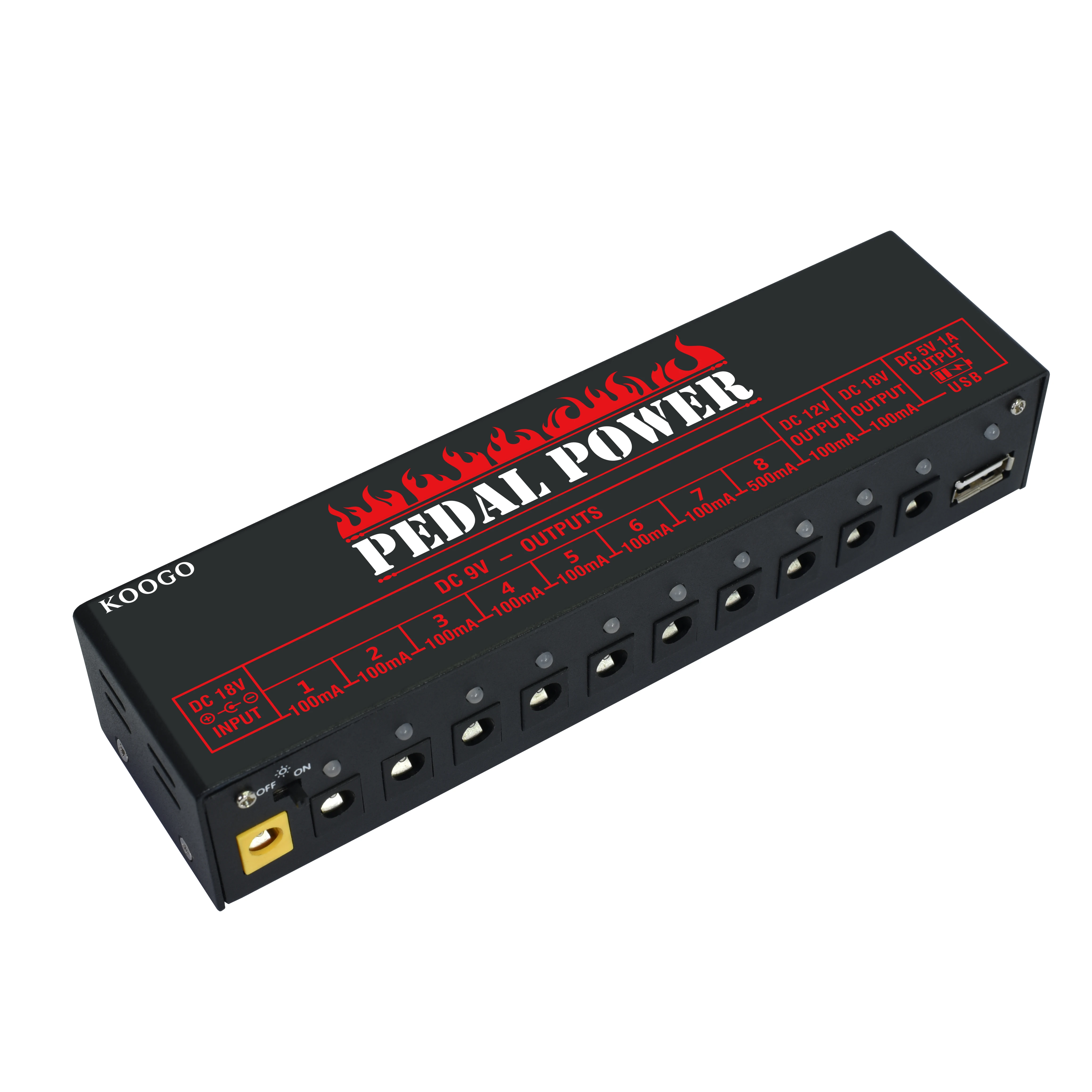Alimentatore Per Pedali Effetto Chitarra STRICH SPS-10 - 10 Uscite Isolate 9V/12V/18V Con Protezione