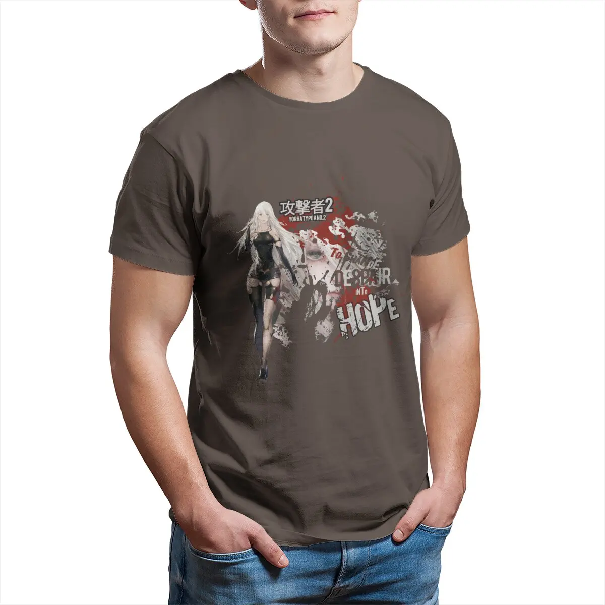 Vintage 80s NieR Automata Anime T-Shirt – 100% Cotton, Printed, Plus Size Gift Idea