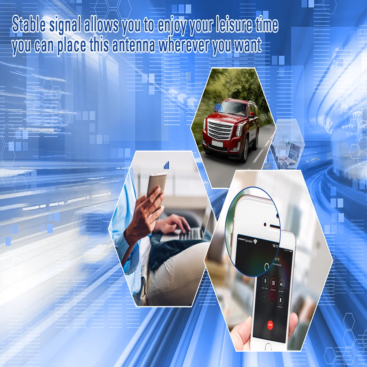 Superbat 700-2700MHZ 4G LTE GSM Antenna SMA Male Connector Windshield Mount RG174 3M for Car Vehicle Cell Phone Signal Booster