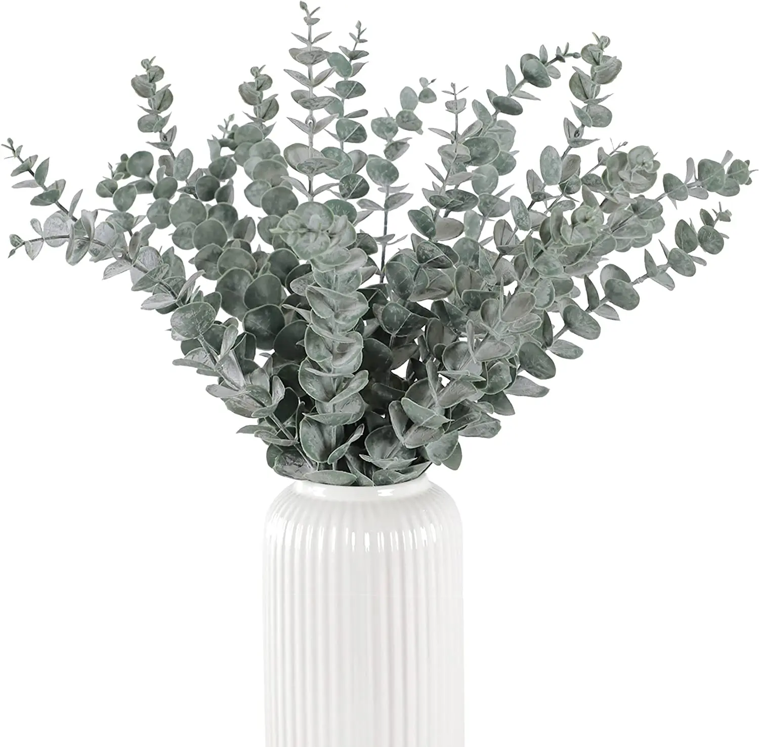 

24/48pcs Eucalyptus Leaves Artificial Leaves Decor Faux Greenery Stems Branches for Wedding Plant DIY Vase Home Decoration