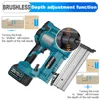 Brushless F15-50 K410-438 Wireless Cordless Electric 2 in 1 Nailer/Stapler Gun with Nail  Lithium Battery for Makita 18V Battery 5