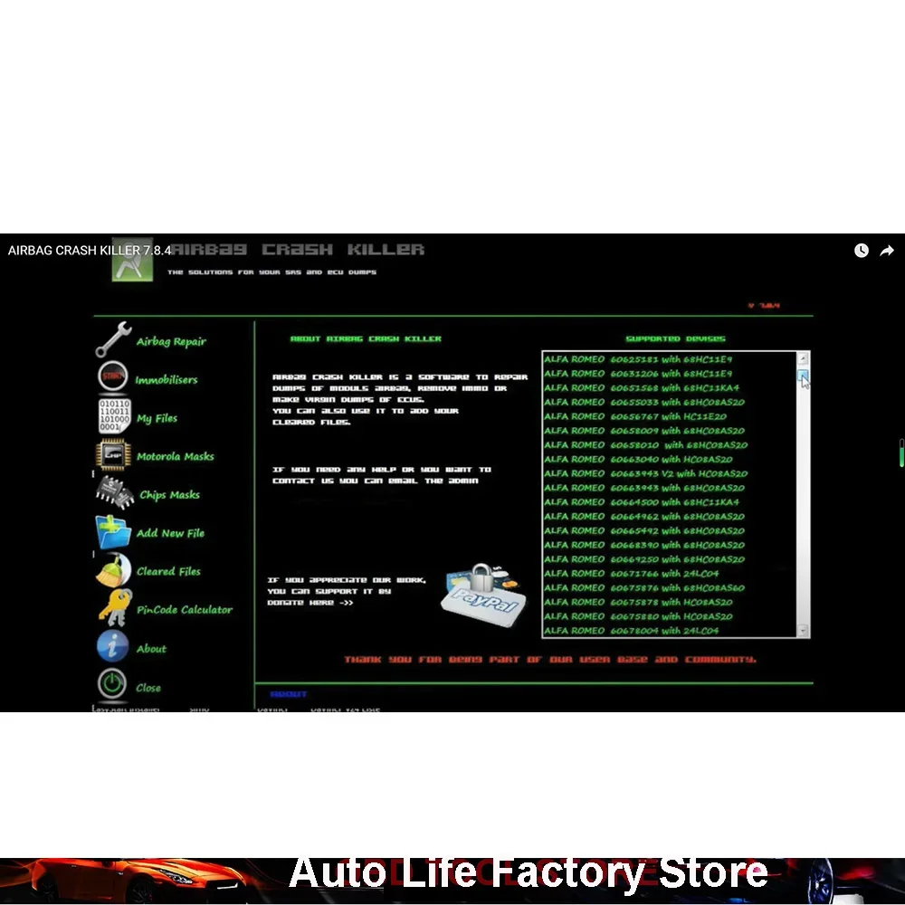 AIR BAG AIR-BAG Crash Killer 7.8.4 Crash Data from ECU Dumps Service Tool for Toyota FOR Renault Car Software Online PK Renolink