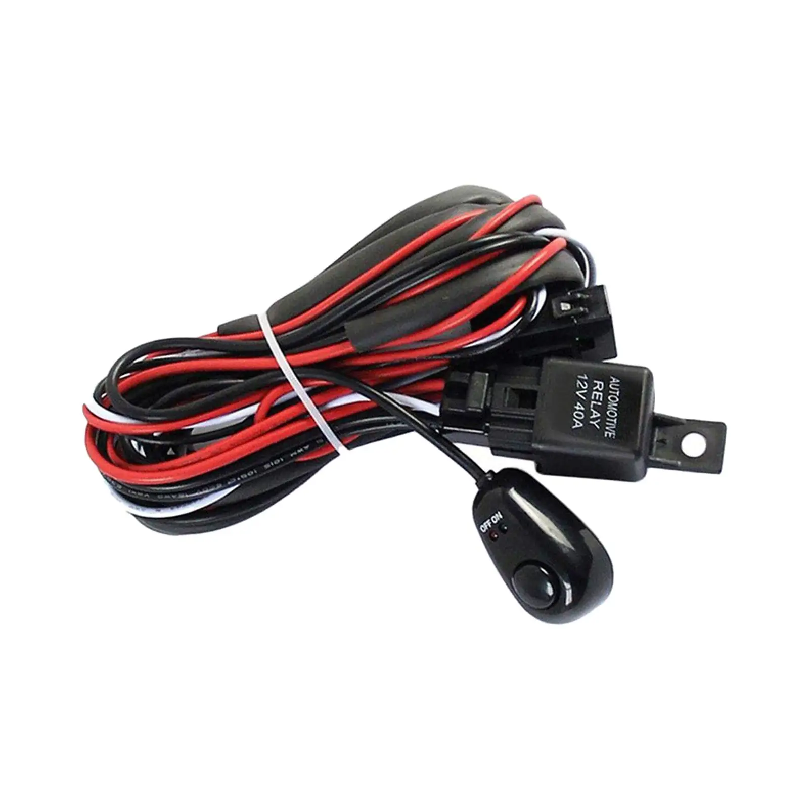 LED Work Light Bar Wiring Harness Set DC 12V 40A on Off Switch Power Relay