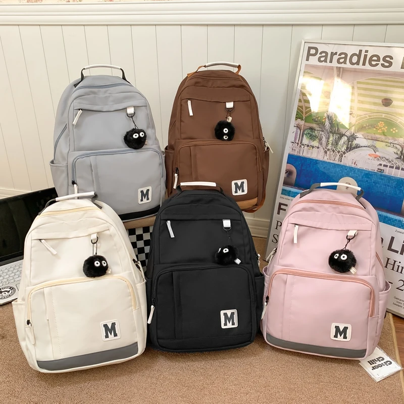 

Est New Solid Color Women'S Backpack Multi Pocket School Bags For Teenage Girls Anti Theft Laptop Backpack Unisex Casual Travel