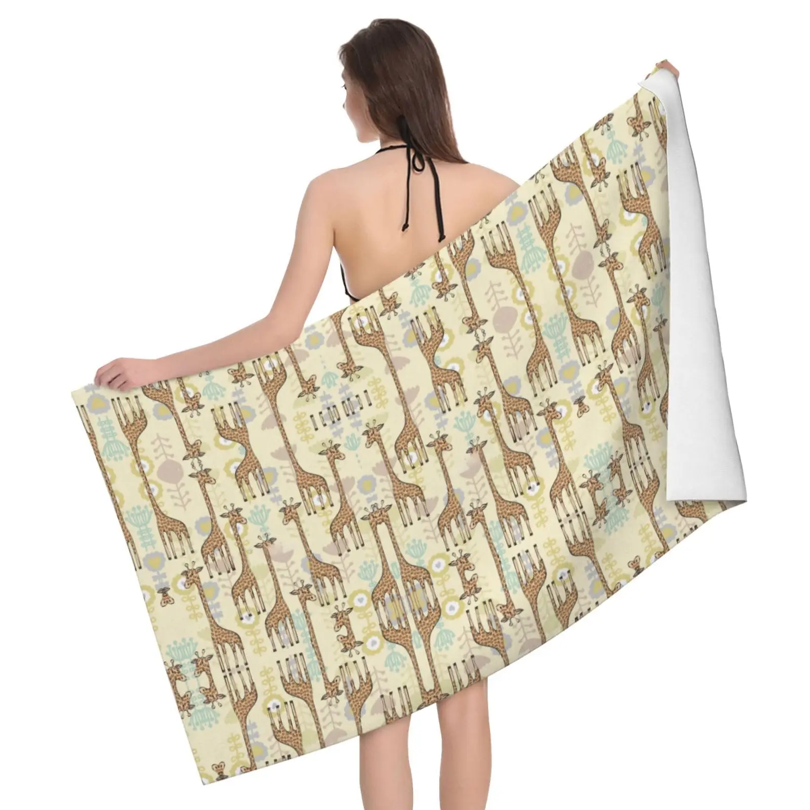 Funny Giraffe Beach Towel - Oversized, Sand-Free, Quick-Dry Microfiber For Pool, Swim & Travel