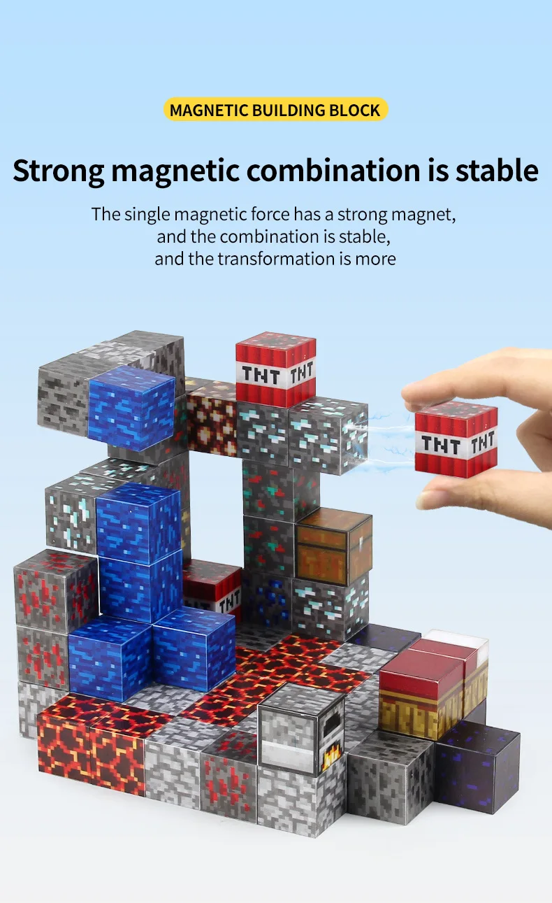 Description Picture 5 of itemGame MineCraftion Dungeons Map DIY TNT Figure Model Toys MineCraftion Dungeons Cartoon world Modeler Creative Toys For Kid Gifts
