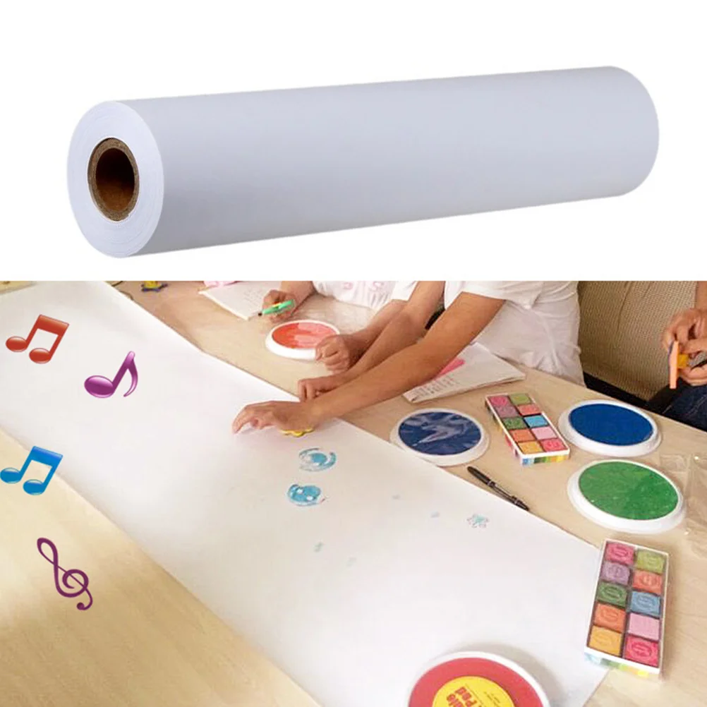 

White Drawing Paper Roll Gift Wrapping Paper Rolls for Kid Craft Activity and Painting Watercolor Paper (45cm x 10m)