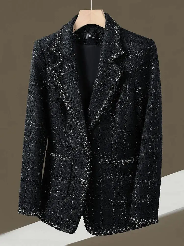 Korea Casual Spring Single Breasted Blazer Women Slim Long Sleeveless Blazer Jacket Female Elegant Office Lady Patchwork Coat