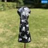 Fashionable Skull Embroidered Pattern Durable Golf Club Head Covers, For Hybrid, Driver, Fairway Wood, Golf Accessories 5