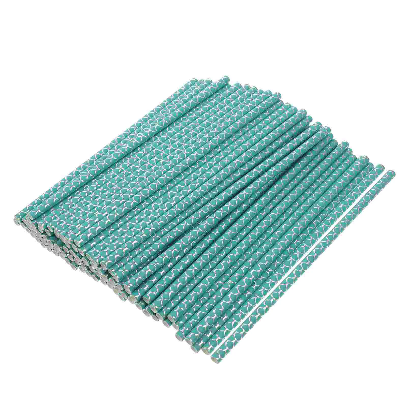 100 Pcs Decorative Straws Paper Drink Straws Party Decoration Disposable Paper Drinking Kitchen Dining Bar